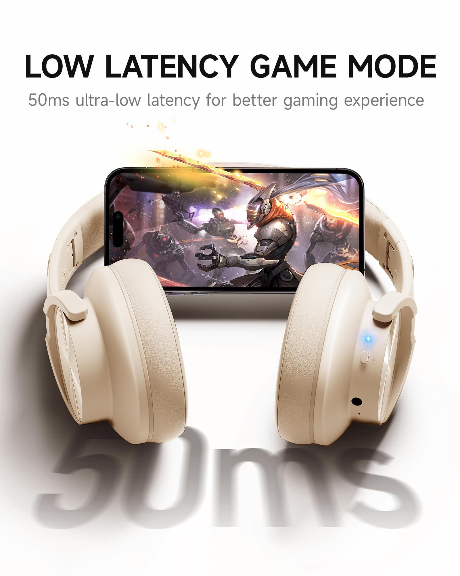 Picun B8 Bluetooth Headphones, 120H Playtime Headphone Wireless Bluetooth with 3 EQ Modes, Low Latency, Hands-Free Calls, Over Ear Headphones for Travel Home Office Cellphone PC Black - Volt-Edge Technologies®