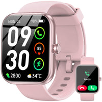 Smart Watch with Alexa Built-in, 1.83" HD Touchscreen Fitness Tracker, Bluetooth Notifications/Calls, IP68 Waterproof, 120+ Sport Modes, 24/7 Heart Rate & Sleep Monitor for iPhone Android iOS (Pink)