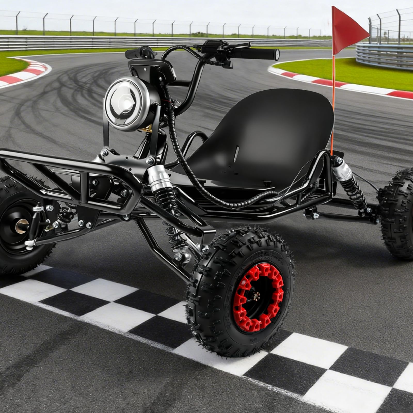 kaiwrxin 2000W Electric Go Kart for Adults and Kids, 25MPH Speed, 15-20KM Range, 3H Fast Charge, 120KG Capacity, for Outdoor Fun