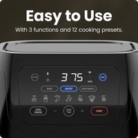 CHEFMAN Multifunctional Digital Air Fryer+ Rotisserie, Dehydrator, Convection Oven, 17 Touch Screen Presets Fry, Roast, Dehydrate, Bake, XL 10L Family Size, Auto Shutoff, Large Easy-View Window, Black