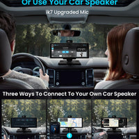 Portable Apple Carplay Screen, 10’’ Car Stereo Wireless Car Play & Android Auto Touch Screen, 4K Dash Cam, 1080P Backup Camera, Mirror Link/Voice Control/Music Play/GPS Navigation