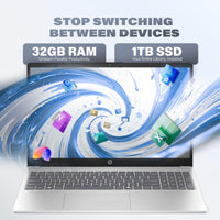 HP 2025 Flagship Touchscreen Laptop - 15.6" Anti-Glare Touch, Intel Core i3-1315U, AI Copilot, Wi-Fi6, Fast Charge, for Business & Student, Win 11 Pro, 32GB RAM, 1TB SSD, Redragon Accessory Kit