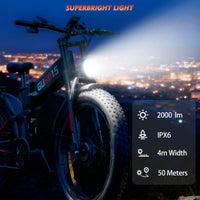 Folding Electric Bike for Adults, 3000W Peak Ebike, 48V 23Ah Removable Battery, Dual Motor 26" Fat Tire E-Bike, Up to 35MPH & 60 Miles Range, All-Terrain Electric Dirt Bike for Mountain & City Ride