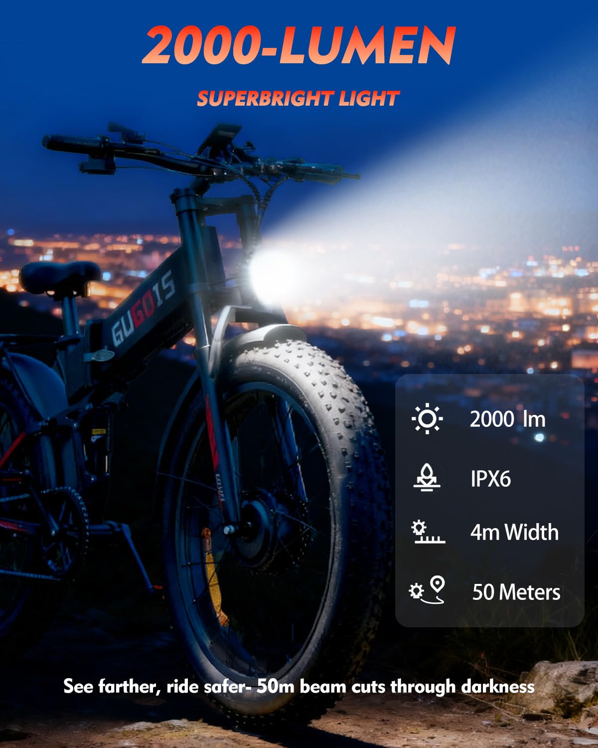 Folding Electric Bike for Adults, 3000W Peak Ebike, 48V 23Ah Removable Battery, Dual Motor 26" Fat Tire E-Bike, Up to 35MPH & 60 Miles Range, All-Terrain Electric Dirt Bike for Mountain & City Ride