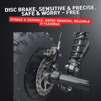 Zyliathor Electric Go Kart, 48V 2000W Brushless, 3-Speed+Reverse, Chain Drive, Hydraulic Rear Disc Brake, LED Headlight, 6" All-Terrain Tires — Off-Road/Private Property—Black