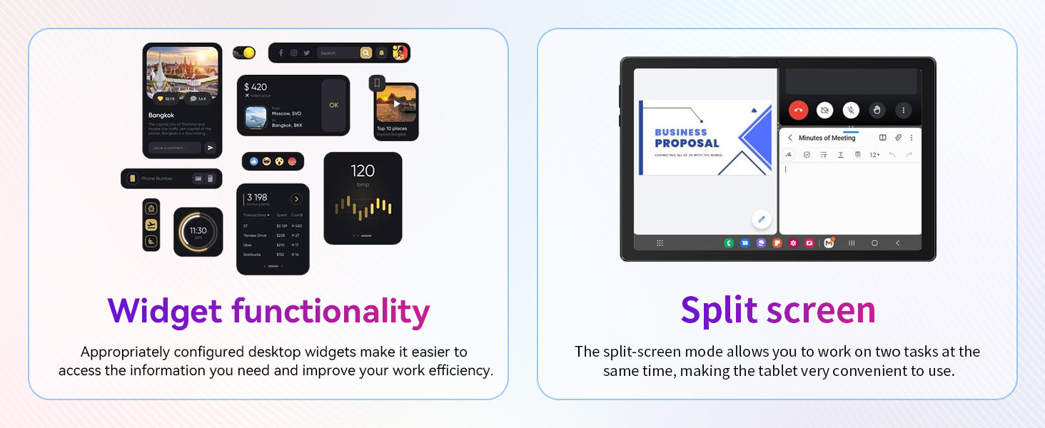 URAO 10 Inch Tablet Android 14 8GB(3+5 Expand) RAM 64GB ROM 1TB Expand 1280x800 IPS Screen 5000MAH Battery Dual Cameras WiFi 6