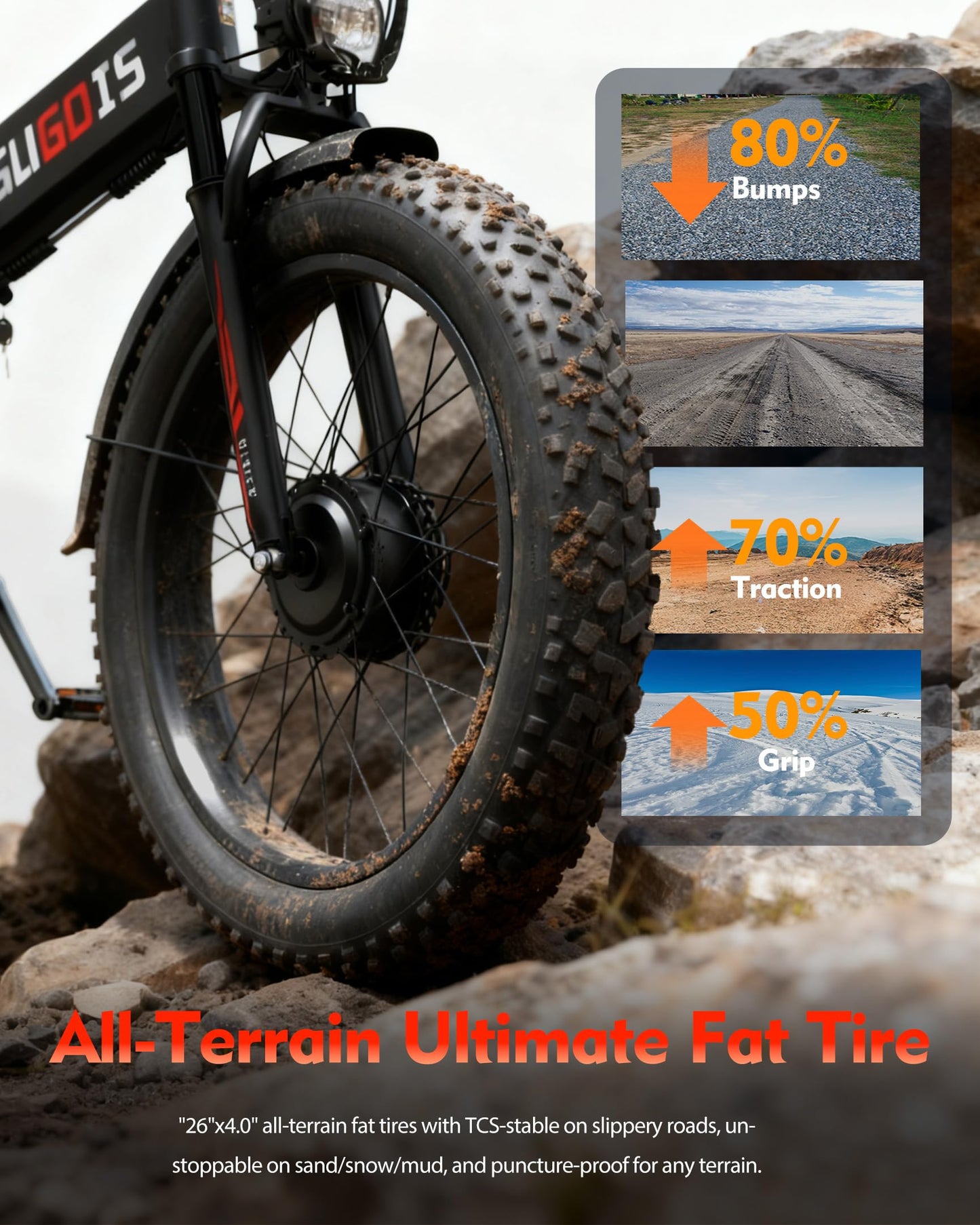 Folding Electric Bike for Adults, 3000W Peak Ebike, 48V 23Ah Removable Battery, Dual Motor 26" Fat Tire E-Bike, Up to 35MPH & 60 Miles Range, All-Terrain Electric Dirt Bike for Mountain & City Ride