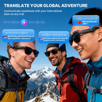 AI Smart Glasses with Camera, 800W HD 1200P Video Recording with Anti-Shake, Real-Time Translation, Object Recognition, Open-Ear Audio for Music & Clear Calls, Bluetooth WiFi App, IP65 Waterproof 32GB