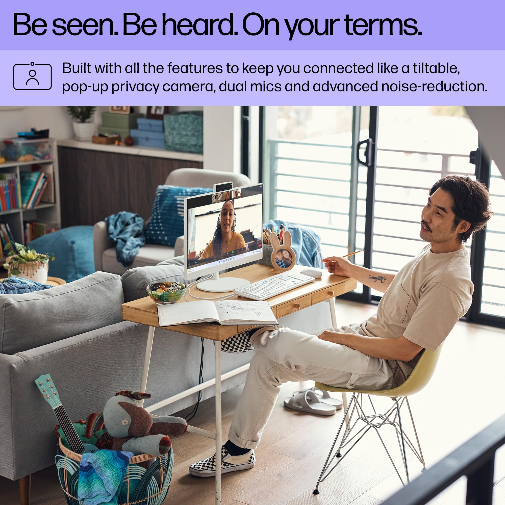 HP 24 Touchscreen All-in-One Desktop Computer for Home and School, Intel Processor, 23.8" FHD Display, 32GB DDR4 RAM, 1TB PCIe SSD, WiFi 6, Bluetooth 5.3, Business AIO, White