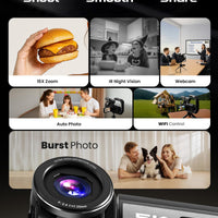 5K Video Camera Camcorder, UHD 64MP Vlogging Camera for YouTube with 3" 270° Rotatable Touch Screen, Digital Camera with IR Night Vision, 16X Zoom/WiFi/Webcam/HD/32GB Card/2 Batteries/Microphone