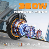 Electric Scooter for Adults, Max Speed 19 MPH, Up to 12 Miles Range, 350W Motor Adult E-Scooter, 8.5" Solid Tire, Foldable Scooter with Dual Braking, Smart APP, Light Control for Campus, Commuter - Volt-Edge Technologies®