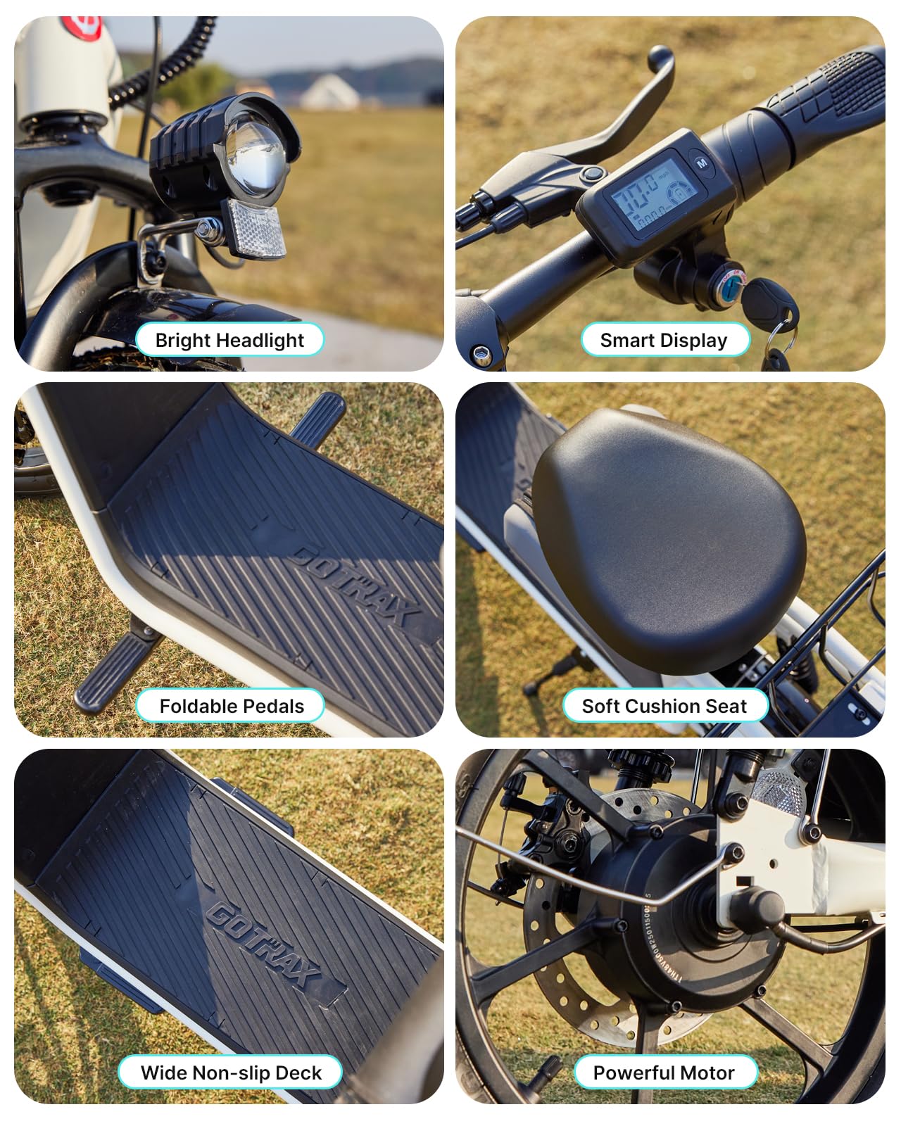 Gotrax A7 Electric Scooter for Adults-16 Pneumatic Tires, 500W Motor Hits 20 Mph, 28 Miles Range & 2 Gears, Comfortable Seat & Big Seat Bag, Wider Deck & Carry Basket for Daily Commuting Black