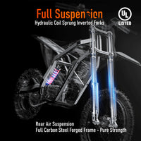 RiderX Electric Dirt Bike for Adults Teens, 3000W Brushless 220Nm Motor - 45° slope, 38 MPH, 48V/23.5Ah Removable Battery, Dual Hydraulic Brakes & Full Suspension Electric Motorcycle for Age 13+,Black