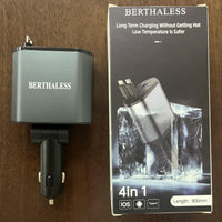 Retractable Car Charger, 4 in 1 Fast Charging Car Charger USB-C & USB-A Compatible with iPhone 16/15/14/13/12/11,Galaxy,Pixel