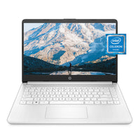 HP 14 Laptop, Intel Celeron N4020, 4 GB RAM, 64 GB Storage, 14-inch Micro-edge HD Display, Windows 11 Home, Thin & Portable, 4K Graphics, One Year of Microsoft 365 (14-dq0040nr, Snowflake White)