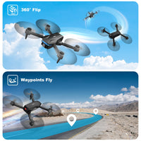 Drones with Camera for Adults 1080P HD Foldable Drone with Carrying Case Drone with One Key Take Off/Land, 3 Speed Mode, 360° Flip Dark Black