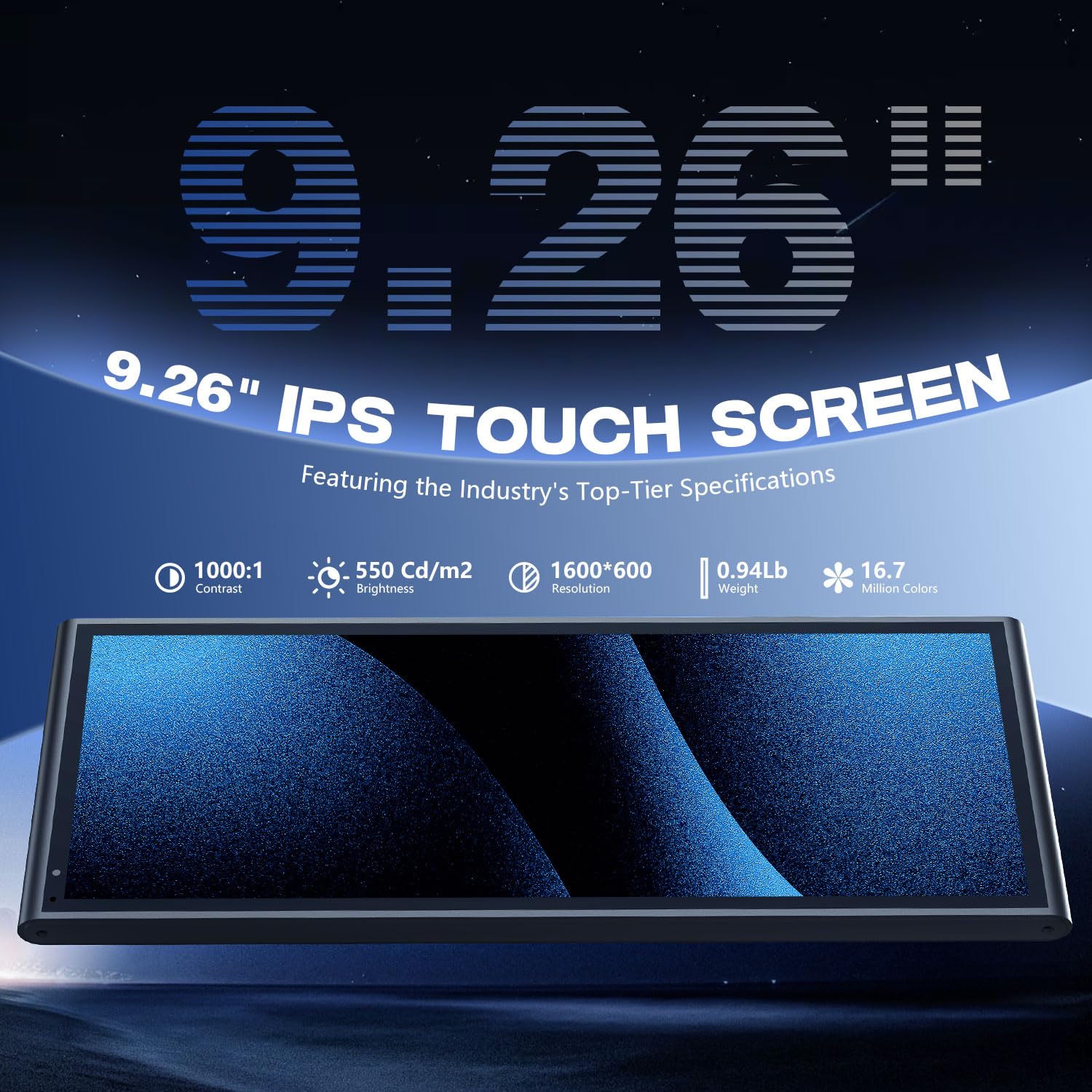 krunia 9.26" Wireless Portable Car Play Screen for Apple CarPlay & Android Auto, OTA Updates, Backup Camera, Mirror Link, 5.0 Bluetooth, Voice Control, GPS Navigation, FM