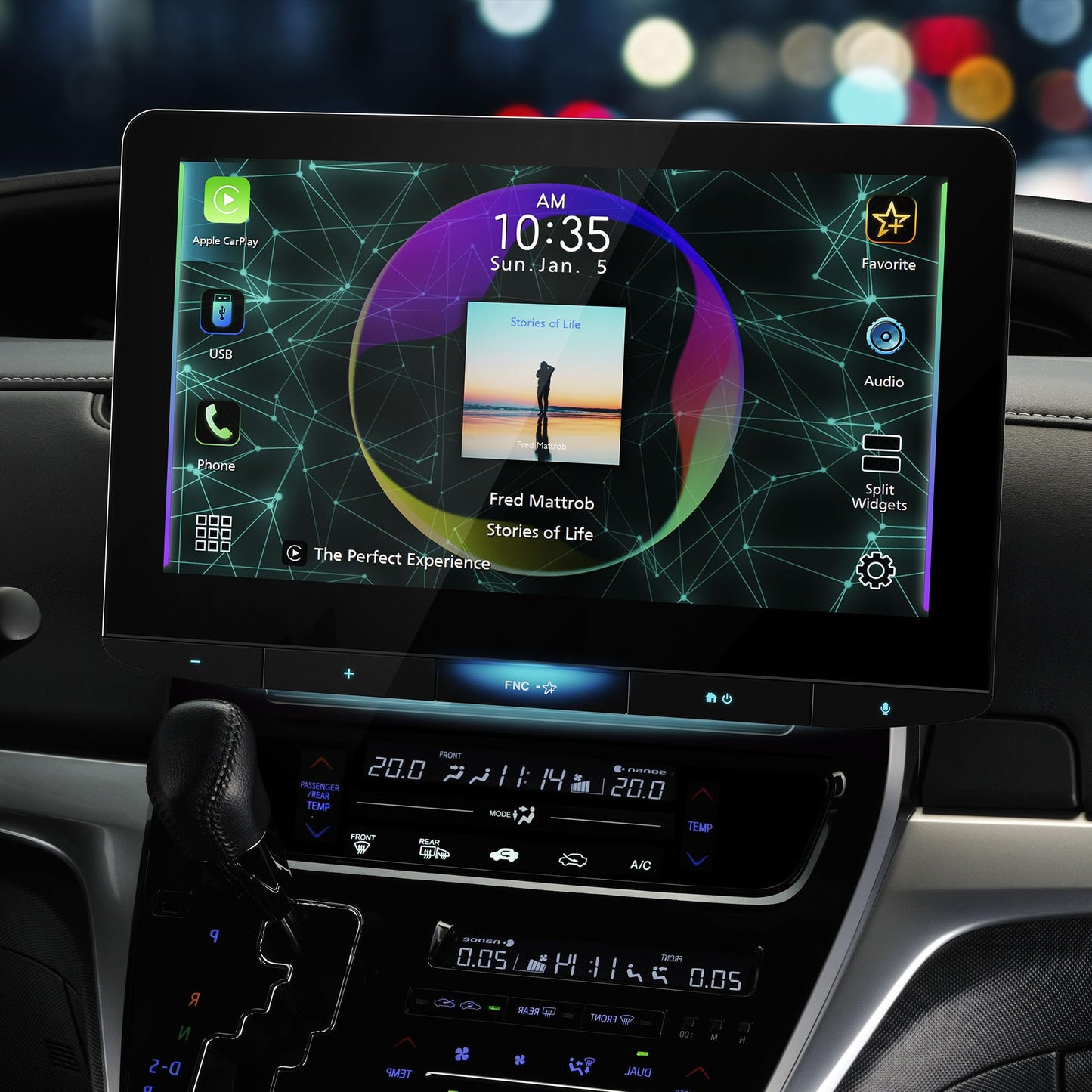 JVC KW-Z1000W Bluetooth Car Stereo Receiver with USB Port –10.1" Floating Touchscreen HD Display, AM/FM Radio - MP3 Player - Double DIN - Waze-Ready with Apple CarPlay or Android Auto (Black)