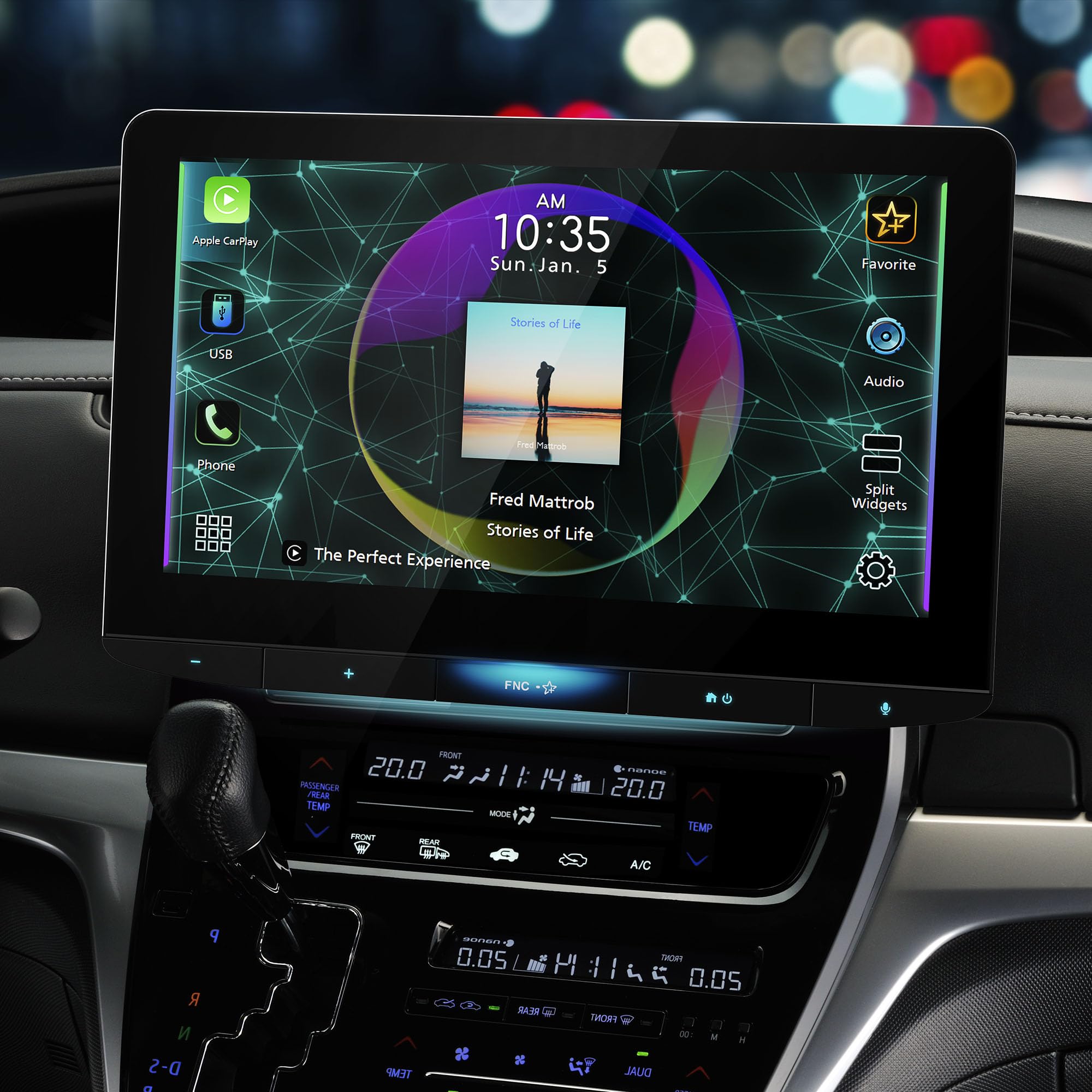 JVC KW-Z1000W Bluetooth Car Stereo Receiver with USB Port –10.1" Floating Touchscreen HD Display, AM/FM Radio - MP3 Player - Double DIN - Waze-Ready with Apple CarPlay or Android Auto (Black)