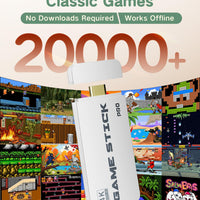 2026 Retro Gaming Console, 20K+ Classic Games, 23 Emulators, 4K HDMI Game Stick with Upgraded Dual 2.4G Wireless Controllers 64GB, Plug-and-Play Video Game Console for TV (White)