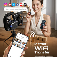 5K Video Camera Camcorder, UHD 64MP Vlogging Camera for YouTube with 3" 270° Rotatable Touch Screen, Digital Camera with IR Night Vision, 16X Zoom/WiFi/Webcam/HD/32GB Card/2 Batteries/Microphone