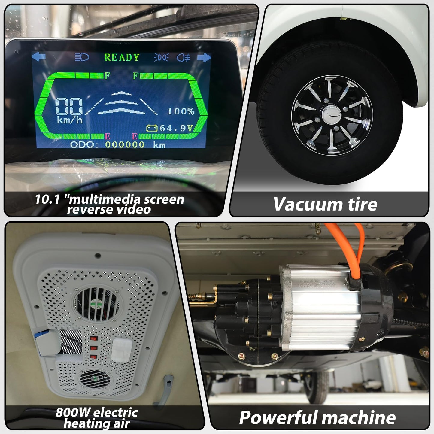 Fully Enclosed Mobility Scooters for Adults, Heavy Duty 4-Wheels 3 Passengers Electric Powered Mobility Scooter for Seniors All Terrains 1500W for Safer Travels Vehicle Car