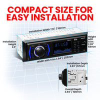 BOSS Audio Systems 616UAB Car Stereo With Bluetooth - Single DIN, MP3, USB, Aux-in, AM/FM, No CD DVD Player