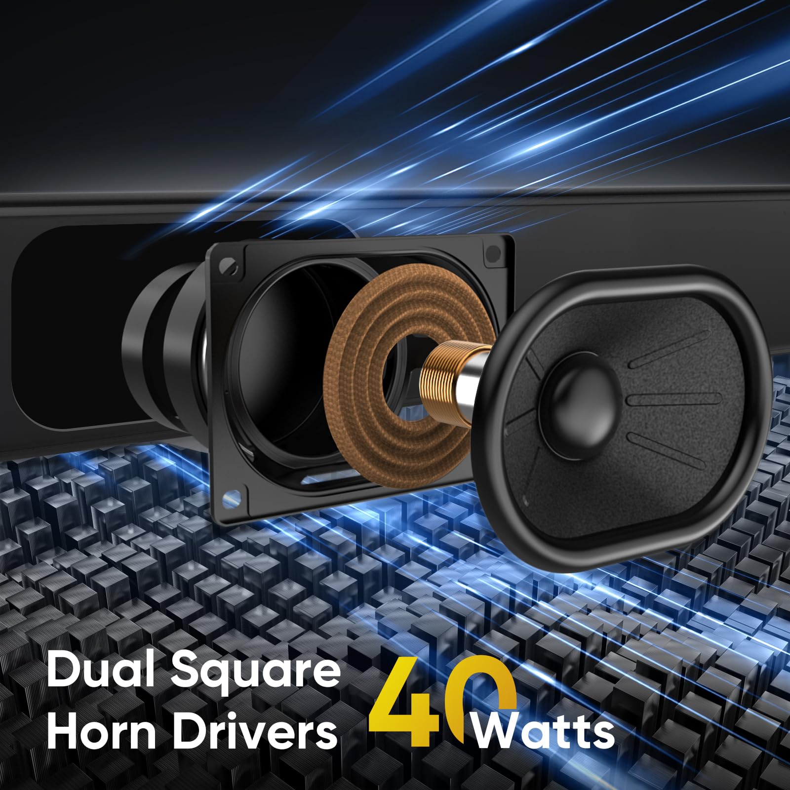 RIOWOIS Sound Bar for Smart TV, Soundbar for TV with Bass Reflector and Easy Set up, Home Audio Surround Sound System for TV PC Projector, Wall Mountable - Volt-Edge Technologies®