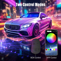 Honalia Car LED Lights Interior, RGB Interior Car Lights with App Control and Music Sync, USB Under Dash LED Lights for Jeeps Trucks SUVs, DC 5V
