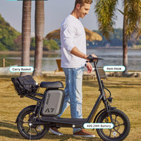 Gotrax A7 Electric Scooter for Adults-16 Pneumatic Tires, 500W Motor Hits 20 Mph, 28 Miles Range & 2 Gears, Comfortable Seat & Big Seat Bag, Wider Deck & Carry Basket for Daily Commuting Black