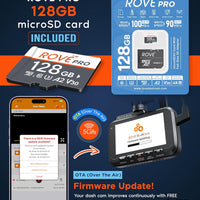 ROVE R2-4K DUAL Dash Cam Front and Rear, STARVIS 2 Sensor, FREE 128GB Card Included, 5G WiFi - up to 20MB/s Fastest Download Speed with App, 4K 2160P/FHD Dash Camera for Cars, 3" IPS, 24H Parking Mode