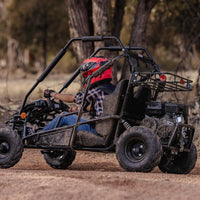 Coleman Powersports GK200 196cc Gas Powered Dual Seat Go-Kart, Reverse Gear, Adjustable Suspension, 275 lbs Maximum Load, Off Road Adventure Vehicle