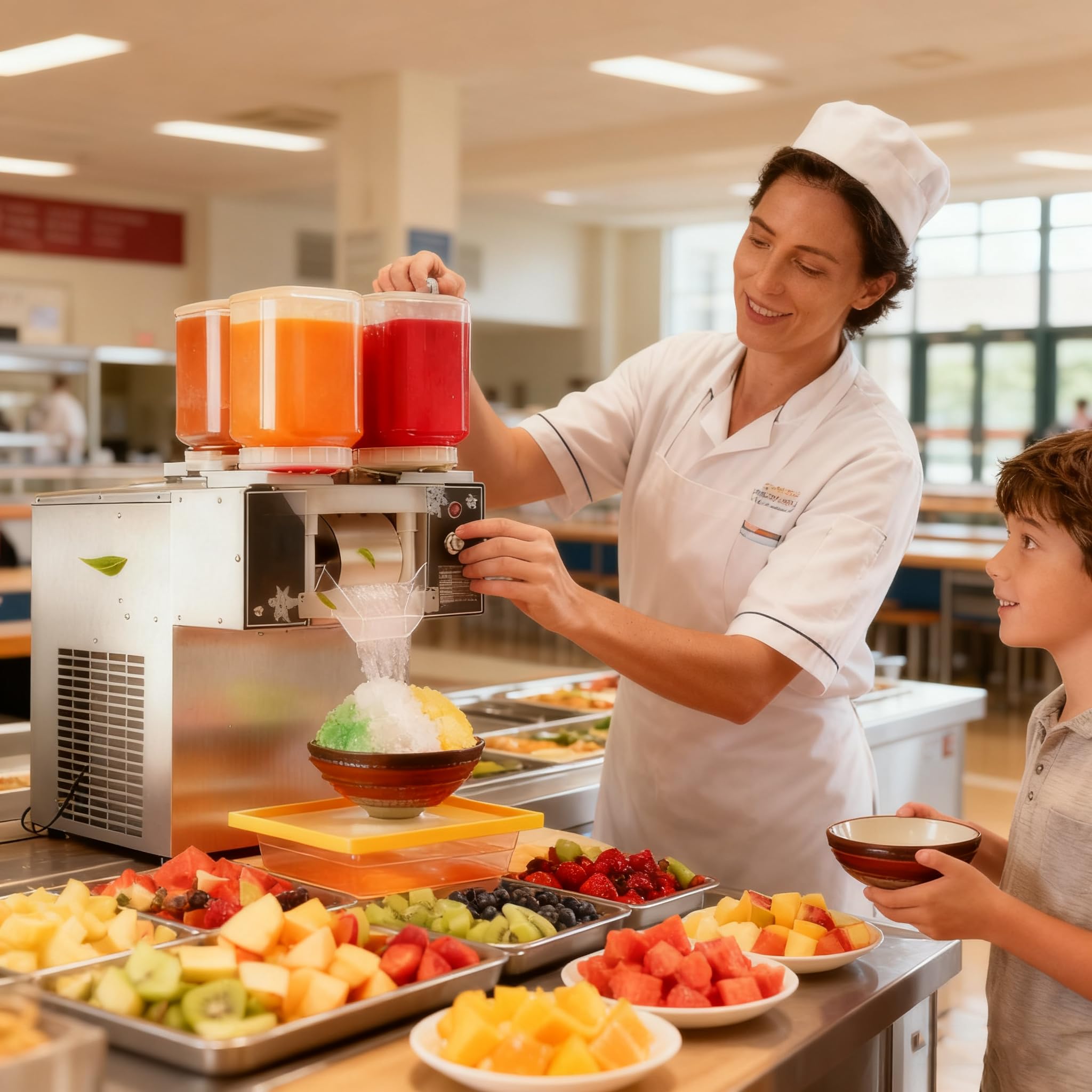 Snowflake Ice Machine, 265 Lbs/24H Speed Adjustable Shaved Ice Maker with 4x2.5L Barrels and Heat Dissipation Fans, 750W Electric Commercial Ice Shaver for Business or House (Silver)