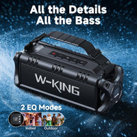 W-KING Bluetooth Speaker, 90W Max Portable Outdoor Speaker Loud, IPX6 Waterproof/50W Deep Bass Subwoofer/40H/EQ/Dual Pairing/TF/AUX, Large Boombox Speakers Bluetooth Wireless for Party/Beach/Jobside - Volt-Edge Technologies®