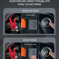 AstroAI S8 Car Battery Jump Starter, Car Jumper Starter Battery Pack for Up to 6.0L Gas & 3.0L Diesel Engines, 12V Portable Jump Box with 3 Modes Flashlight and Jumper Cable (Orange)