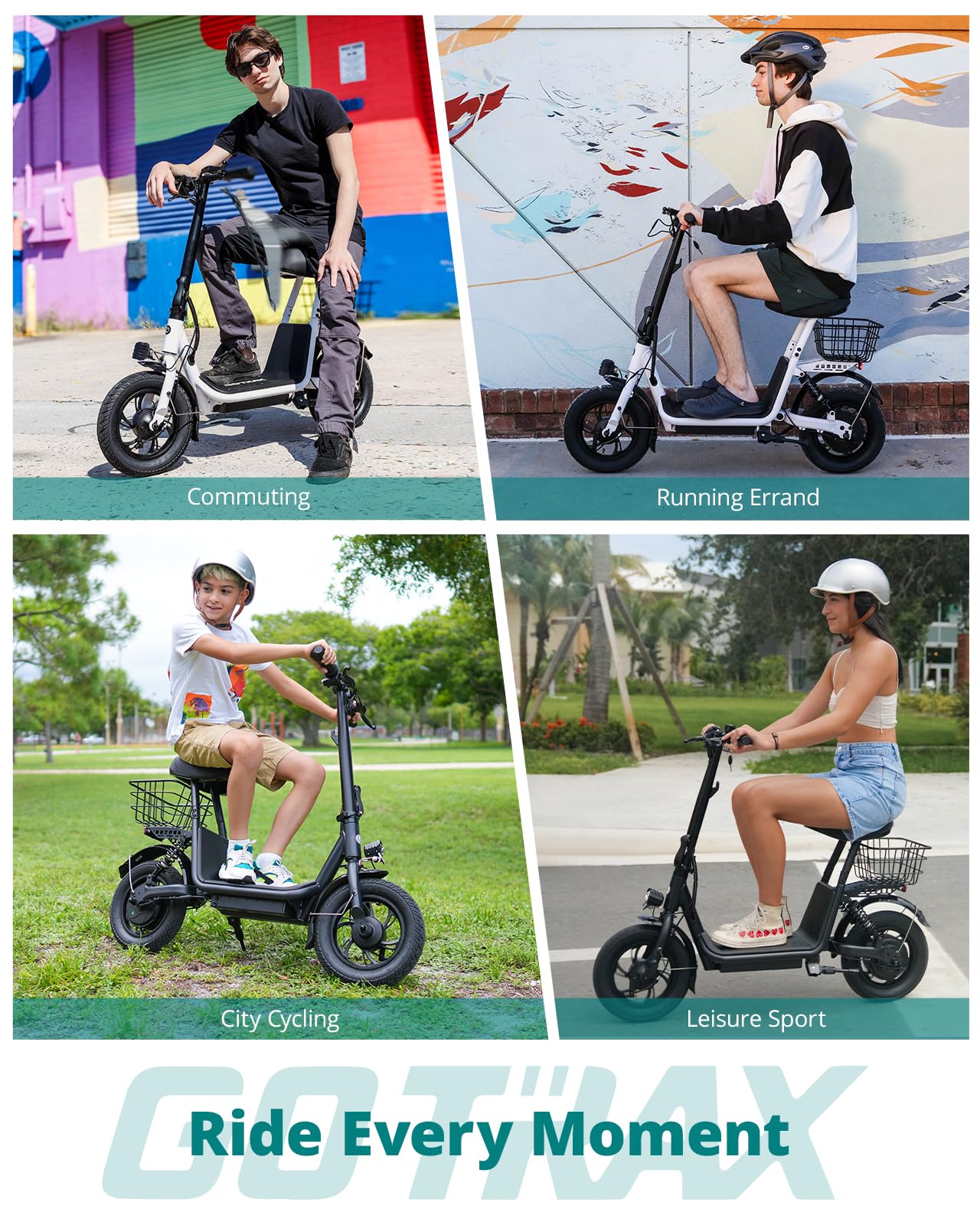 Gotrax A5 Electric Scooter w/Seat for Adults, 12" Pneumatic Tire, Max 15.5 Miles&15.5 Mph Power by 400W Motor, Dual Rear Shock Absorber&Dual Brake, Comfortable Wider Seat&Carry Basket&Hook, White