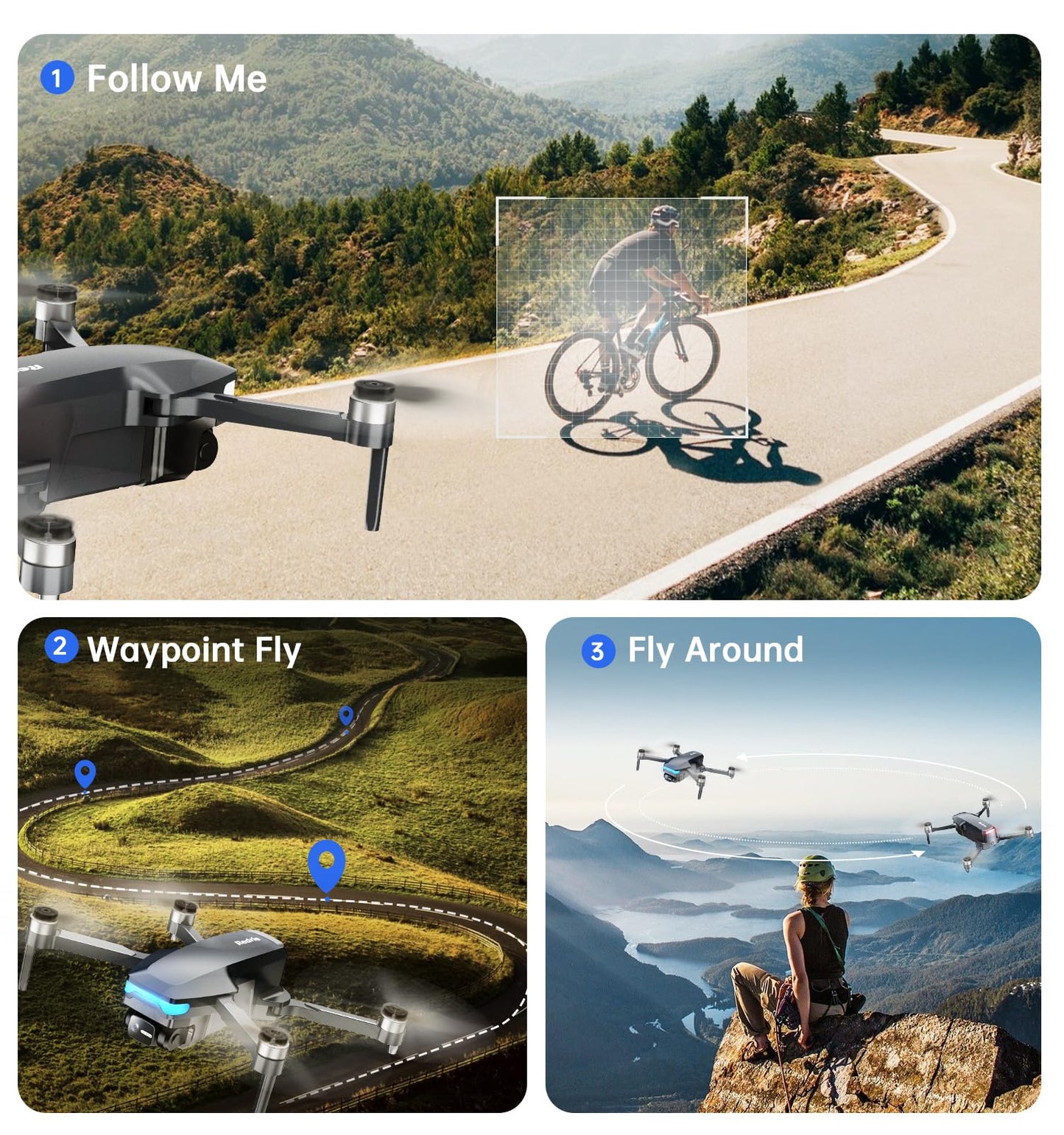 GPS Drone with Camera 4K for Adults, Under 249g, 45 Mins Flight, Beginner Foldable Drones with Brushless Motor, Auto Follow, Tap Fly, Circle Fly, One Key Start
