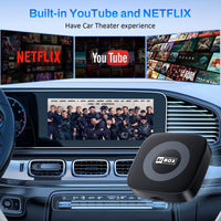 WhyBox Wireless Carplay Adapter with Netflix/YouTube Ai Box for iPhone & Android Auto Supports TF Card Plug & Play Car Play Video Entertainment Box Fits for OEM Wired CarPlay Cars