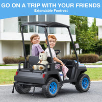 LIGIANT R9 24V Ride on Toys for Big Kids, 4-Seater Kids' Car, Golf Cart Max. Capacity: 264 Lbs, 4WD Ride on Car w/Remote Control, Detachable Awning, Spring Suspension, Music/Story/Power Display