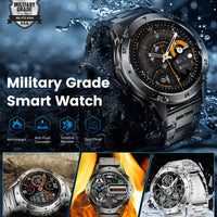 SUNKTA Military Smart Watches for Men,530mAh Large Battery,1.43" AMOLED Heart Rate/Sleep Monitor 5ATM Waterproof Smartwatch for Android iOS (Answer/Make Calls),Fitness Tracker with LED Flashlight