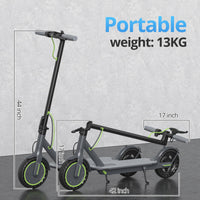 Roinside Electric Scooter for Adults - 8.5" Solid Tires, 350W Motor, Up to 19 MPH and 15 Miles Long-Range Commuting Folding E-Scooter with Dual Braking System and Smart App
