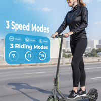 Roinside Electric Scooter for Adults - 8.5" Solid Tires, 350W Motor, Up to 19 MPH and 15 Miles Long-Range Commuting Folding E-Scooter with Dual Braking System and Smart App