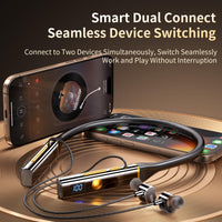 Kshttky Neckband Wireless Earbuds Around The Neck,Bluetooth V5.4 Headphones, 4-Driver Stereo Sound, 100 Hours Playtime, in-Ear with Mic for Sports, Fitness, Outdoor & Work (Black)