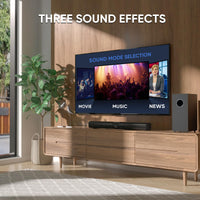 Saiyin Sound Bar for Smart TV with 5.25 Inch Subwoofer, 100W 24 Inch Soundbar for TV, TV Soundbar with Optical, ARC, AUX and Bluetooth 5.3 Inputs, Detachable Surround Sound System for TV - Volt-Edge Technologies®