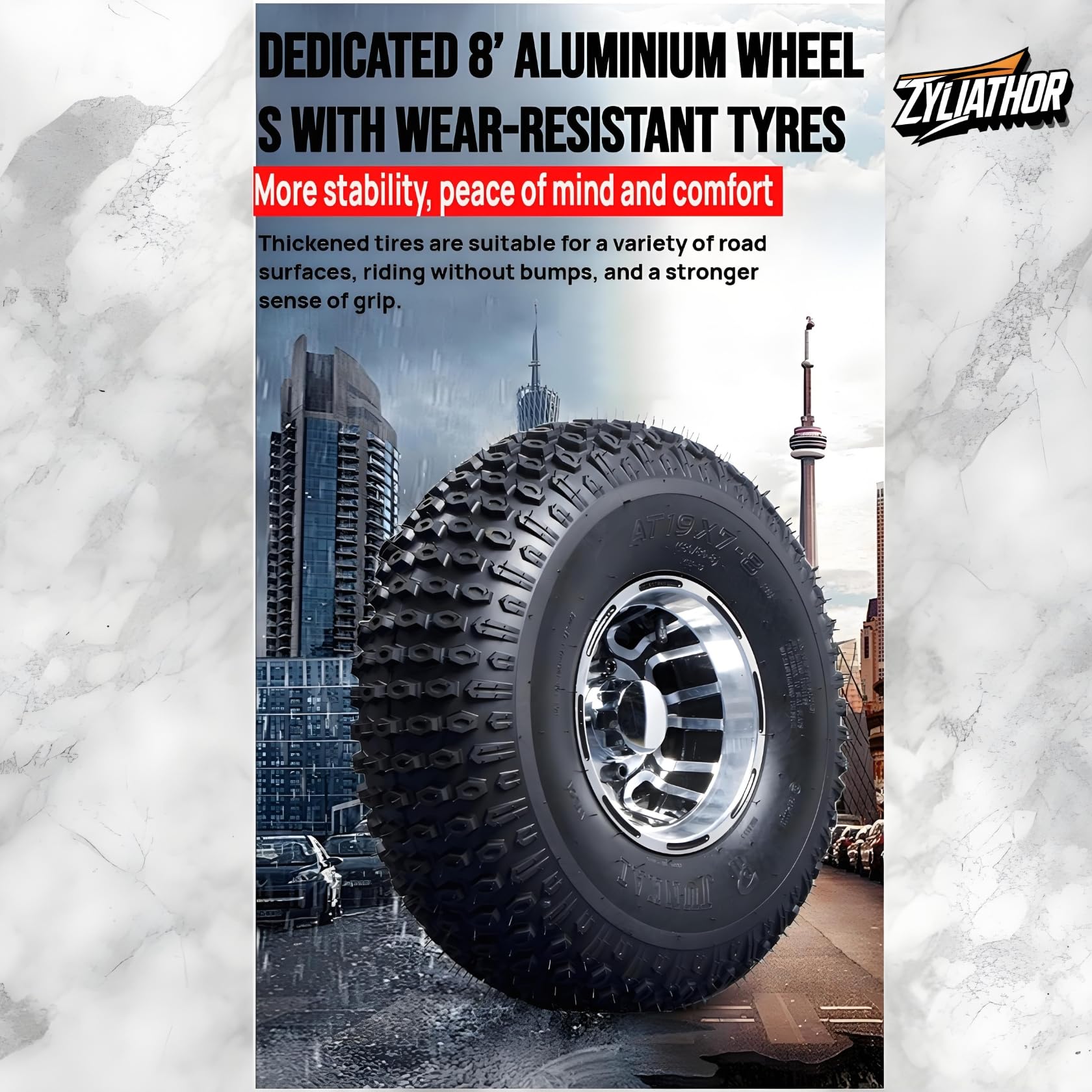 Zyliathor Electric Go Kart Adults/Kids Off-Road 48V 1500W Motor 12-31MPH, 8'' Alum Wheels, 10.4Ah(12+Mi) 440lbs, 3-Speed LED & Charger (Black)