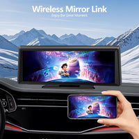 Wireless Carplay Screen for Car 2K Dash Cam, 8.1" HD Portable Car Stereo with Carplay & Android Auto, 1080P Backup Camera, Mirror Link/Bluetooth/GPS Navigation/Satellite Radio for All Vehicles