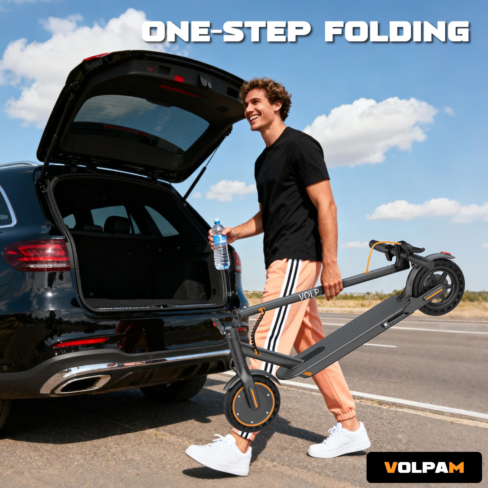 Electric Scooter for Adults, Max Speed 19 MPH, Up to 12 Miles Range, 350W Motor Adult E-Scooter, 8.5" Solid Tire, Foldable Scooter with Dual Braking, Smart APP, Light Control for Campus, Commuter - Volt-Edge Technologies®