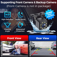 Kissound Double Din Car Stereo with 7" HD Touchscreen, Wireless Apple Carplay & Android Auto, Bluetooth, 240W, SWC, Subwoofer Output, Mirror Link, FM/AM Car Radio Receiver, Backup Camera