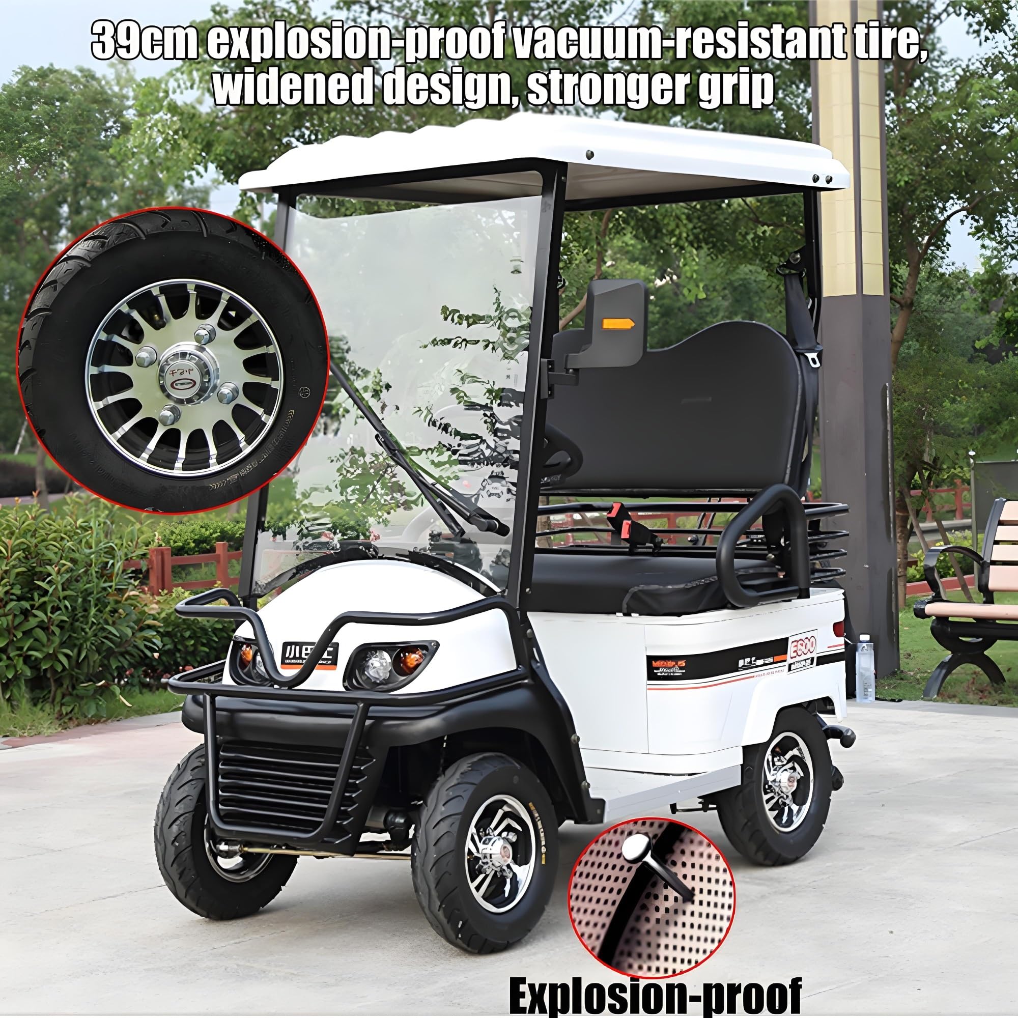 4 Wheel Seniors Adults Travel Mobility Scooter ，2-Seat Electric Golf Cart，All Terrain Recreational Powered Scooters Vehicle 800W Foldable Compact Cruiser Extra Large Portable Capacity Storage Trunk(Ye