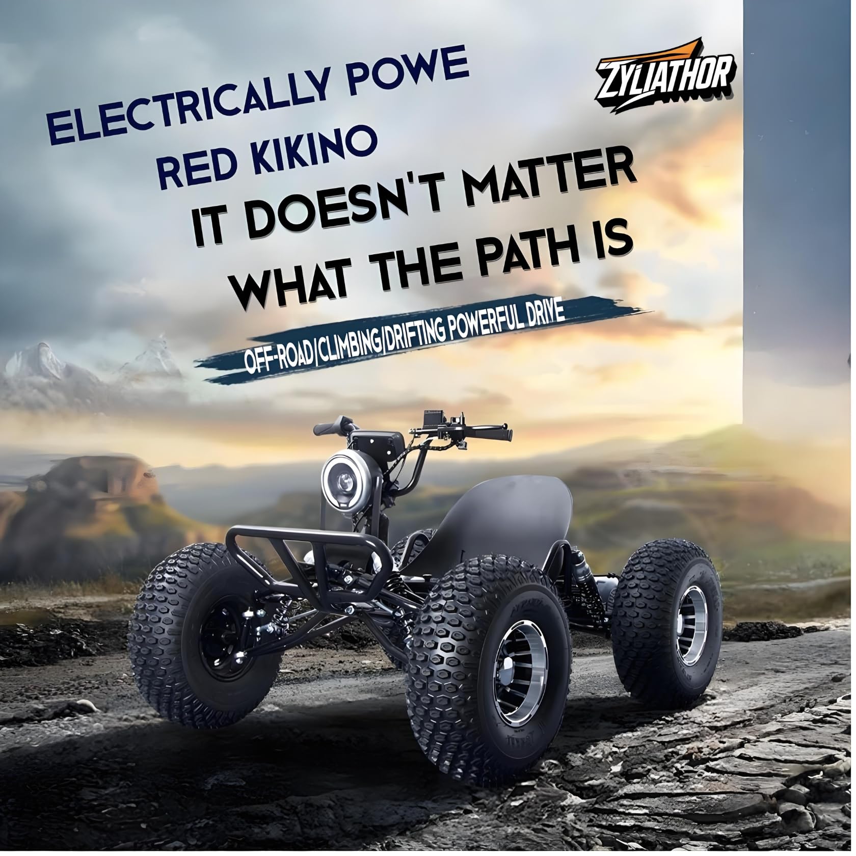 Zyliathor Electric Go Kart Adults/Kids Off-Road 48V 1500W Motor 12-31MPH, 8'' Alum Wheels, 10.4Ah(12+Mi) 440lbs, 3-Speed LED & Charger (Black)